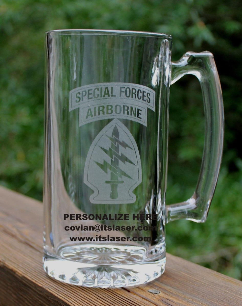 US Army Special Forces AIRBORNE Beer Mug ItsLaser Engraving