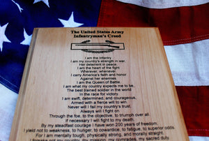 US Army Infantryman's Creed Plaque, Combat Infantryman Badge CIB,