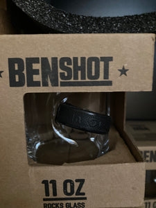 Ben Shot Whiskey glass, Rock glass, tumbler Hockey Puck