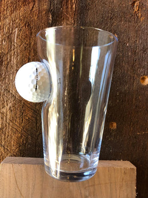 Ben Shot Titliest Golf ball glass, Glass embedded with a golf ball