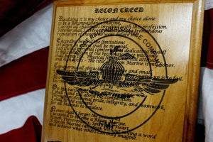 United States Marine Corps Force Reconnaissance, The Recon Creed Plaque, 3rd Reconnaissance Battalion, 3d Marine Division, EGA military gift