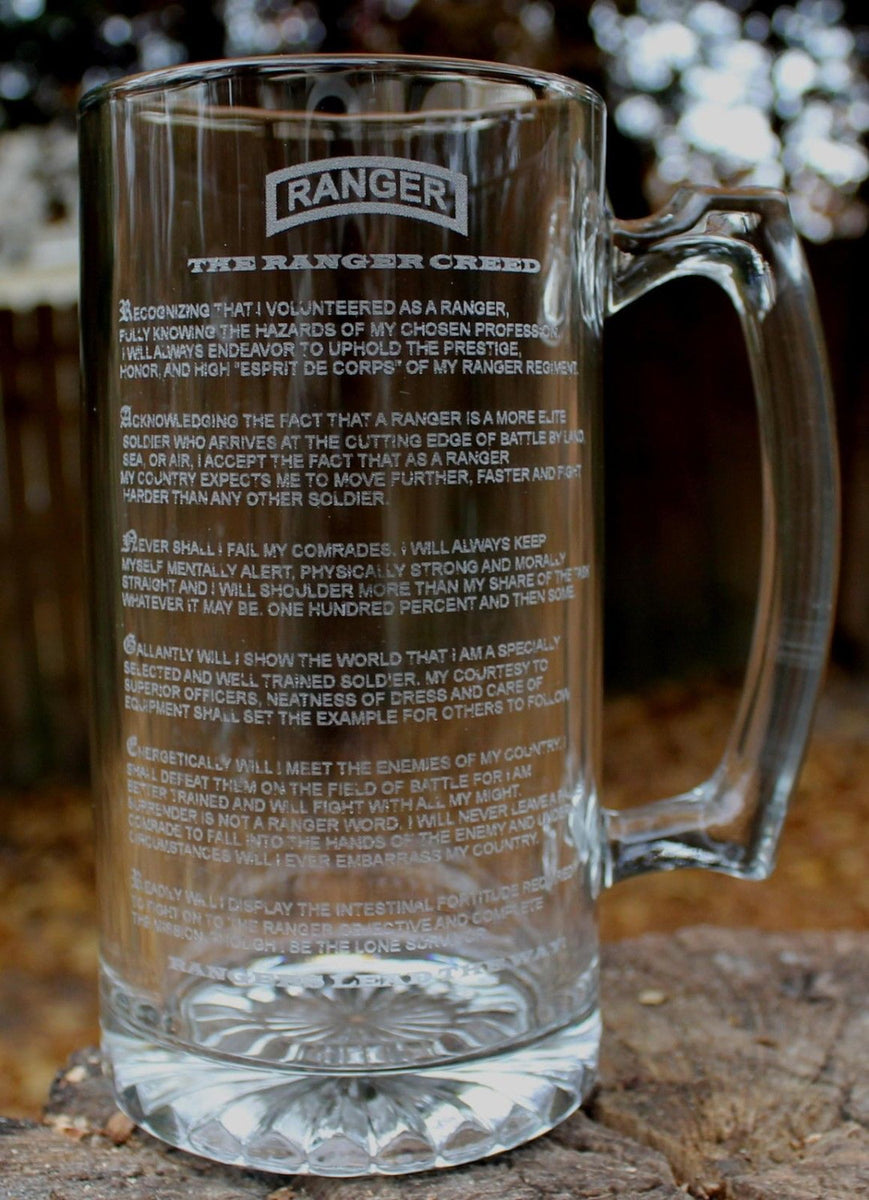 US Army Ranger Creed Beer Mug – ItsLaser Engraving